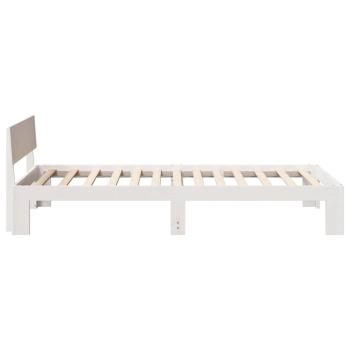 Bettgestell mit Kopfteil Weiß 75x190 cm Massivholz Kiefer
