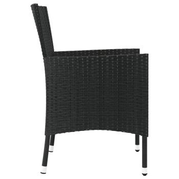Gartenstühle mit Kissen 2 Stk. Schwarz Poly Rattan (nur UK/IE/FI/NO)
