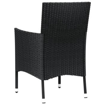 Gartenstühle mit Kissen 2 Stk. Schwarz Poly Rattan (nur UK/IE/FI/NO)