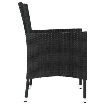 Gartenstühle mit Kissen 4 Stk. Schwarz Poly Rattan (nur UK/IE/FI/NO)