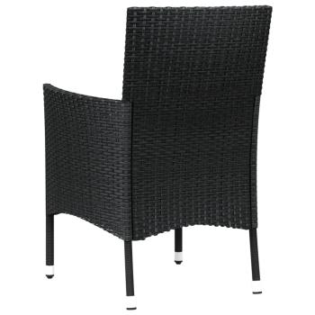 Gartenstühle mit Kissen 4 Stk. Schwarz Poly Rattan (nur UK/IE/FI/NO)