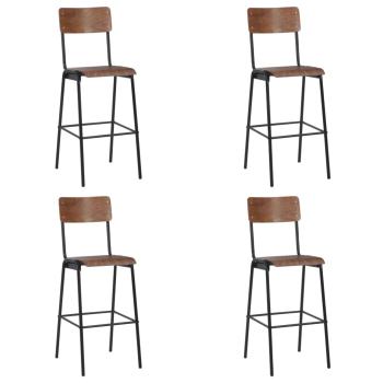 Barhocker 4 Stk. Massives Sperrholz Stahl