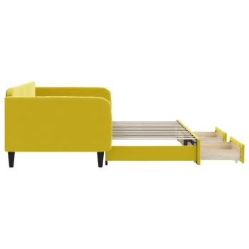 Tagesbett Ausziehbar mit Schubladen Gelb 100x200 cm Samt