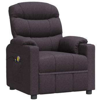 Massagesessel Elektrisch Dunkelbraun Stoff
