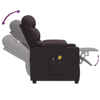 Massagesessel Elektrisch Dunkelbraun Stoff