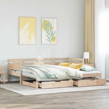 ARDEBO.de - Tagesbett Ausziehbar mit Schubladen ohne Matratze 80x200 cm
