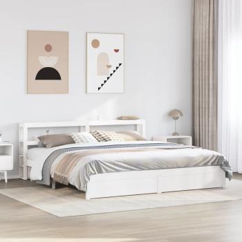 ARDEBO.de - Bettgestell mit Kopfteil ohne Matratze Weiß 180x200 cm
