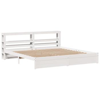 Bettgestell mit Kopfteil ohne Matratze Weiß 180x200 cm