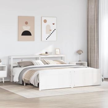 ARDEBO.de - Bettgestell mit Kopfteil ohne Matratze Weiß 180x200 cm