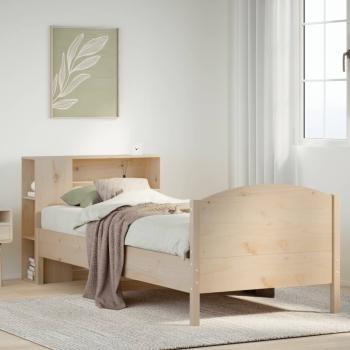 ARDEBO.de - Massivholzbett mit Regal ohne Matratze 90x200 cm Kiefer