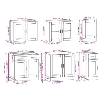 7-tlg. Küchenschrank-Set Kalmar Artisan-Eiche Holzwerkstoff