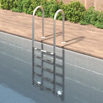 ARDEBO.de - Pool-Leiter 54x38x211 cm Edelstahl 304