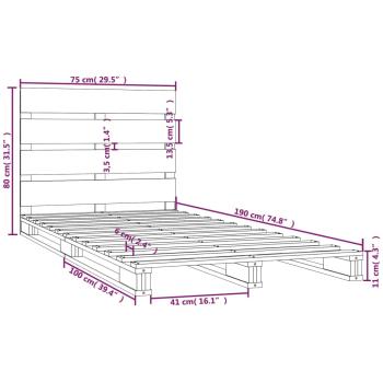 Massivholzbett ohne Matratze 75x190 cm Kiefernholz