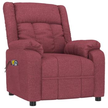 Massagesessel Elektrisch Weinrot Stoff