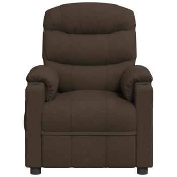 Massagesessel Dunkelbraun Stoff