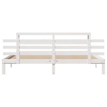 Bettgestell mit Kopfteil ohne Matratze Weiß 180x200 cm