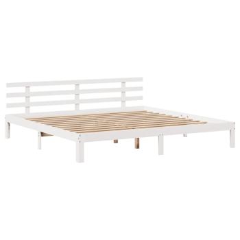 Bettgestell mit Kopfteil ohne Matratze Weiß 180x200 cm