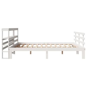 Bettgestell mit Kopfteil ohne Matratze Weiß 180x200 cm