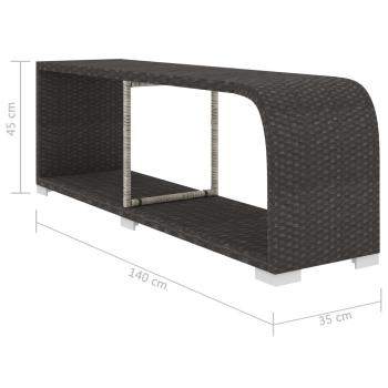 11-tlg. Garten-Lounge-Set mit Auflagen Poly Rattan Schwarz