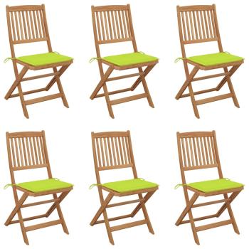 ARDEBO.de - Klappbare Gartenstühle 6 Stk. mit Kissen Massivholz Akazie