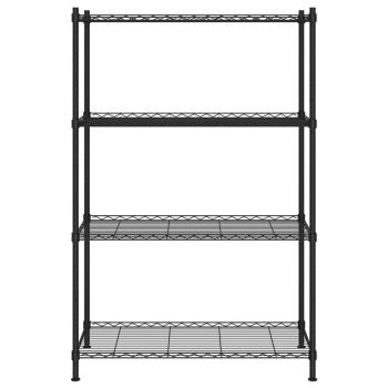 Lagerregal mit 4 Böden 90x35x137 cm Schwarz 200 kg