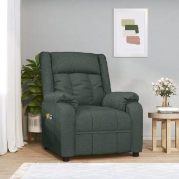 ARDEBO.de - Elektrischer Massagesessel Dunkelgrün Stoff
