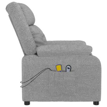 Massagesessel Elektrisch Hellgrau Stoff