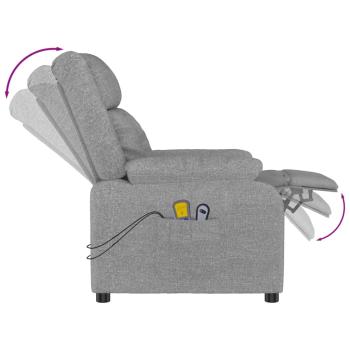 Massagesessel Elektrisch Hellgrau Stoff