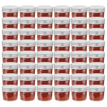ARDEBO.de - Marmeladengläser mit Silbernen Deckeln 48 Stk. 110 ml