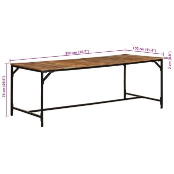 Esstisch 200x100x75 cm Raues Massivholz Mango
