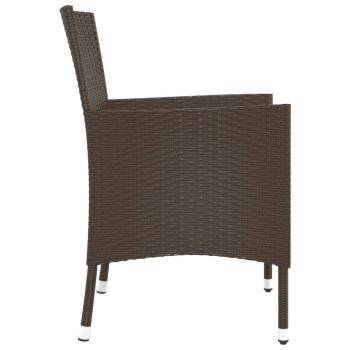 Gartenstühle mit Kissen 2 Stk. Braun Poly Rattan (nur UK/IE/FI/NO)