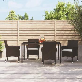 ARDEBO.de - Gartenstühle mit Kissen 4 Stk. Braun Poly Rattan (nur UK/IE/FI/NO)