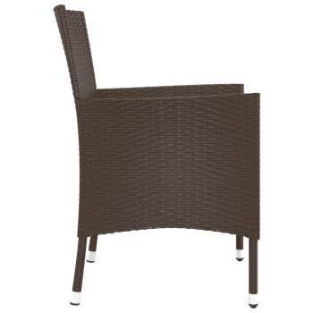 Gartenstühle mit Kissen 4 Stk. Braun Poly Rattan (nur UK/IE/FI/NO)