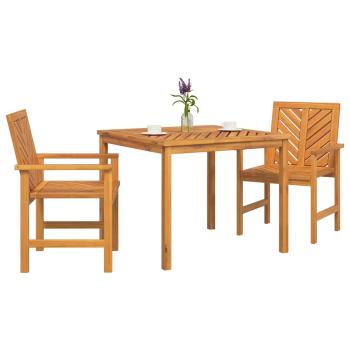 3-teiliges Garten Essset Massivholz Akazie