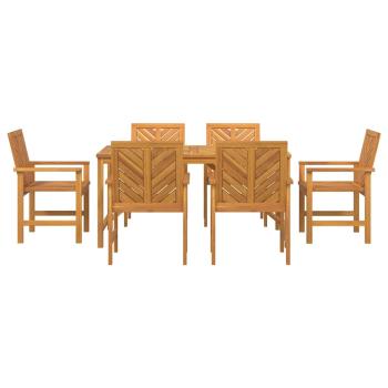6-teiliges Garten Esszimmer Set aus Massivholz Akazie