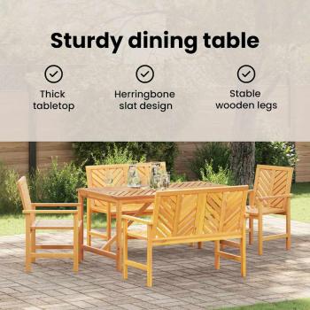 Garten Essgruppe 5 Stk. Braun Massivholz Akazie
