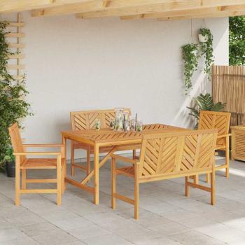 Garten Essgruppe 5 Stk. Braun Massivholz Akazie