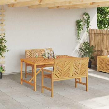 3-teilige Garten Essgruppe aus massivem Akazienholz