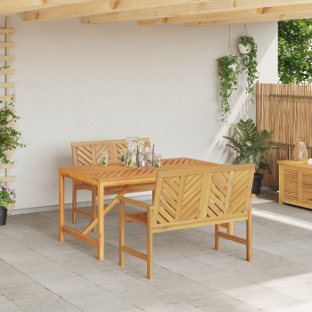 Garten Essgruppe 3 Stk. Braun Massivholz Akazie