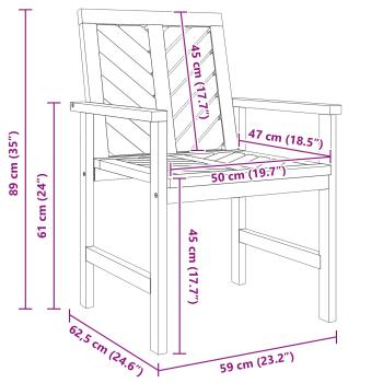 5-teilige Garten-Essgruppe aus massivem Akazienholz
