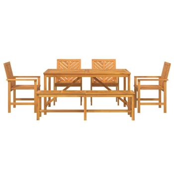 5-teilige Garten Essgruppe Massivholz Akazie