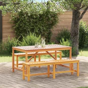 ARDEBO.de - 3-teiliges Garten Esstisch Set Massivholz Akazie