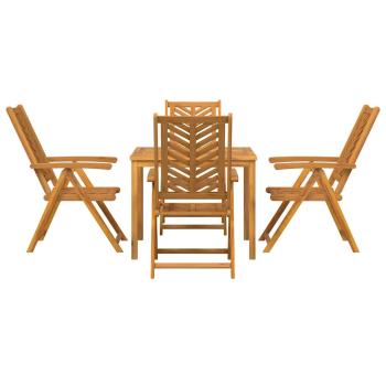 Garten Essgruppe 5 Stk. Braun Massivholz Akazie
