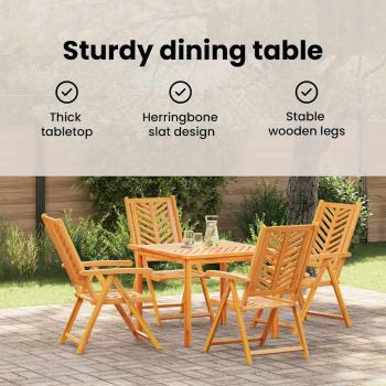 5-teilige Garten Essgruppe Massivholz Akazie