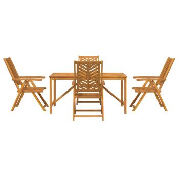 Garten Essgruppe 5 Stk. Braun Massivholz Akazie