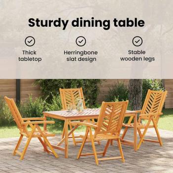 Garten Essgruppe 5 Stk. Braun Massivholz Akazie