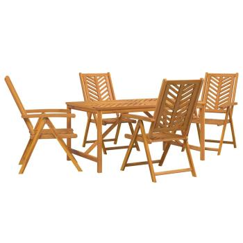 Garten Essgruppe 5 Stk. Braun Massivholz Akazie