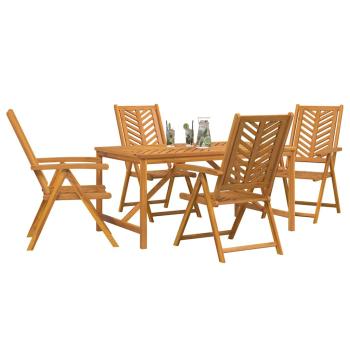 Garten Essgruppe 5 Stk. Braun Massivholz Akazie