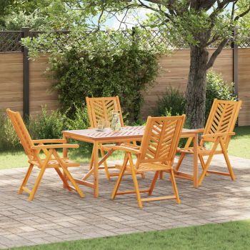 Garten Essgruppe 5 Stk. Braun Massivholz Akazie