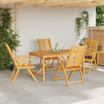 Garten Essgruppe 5 Stk. Braun Massivholz Akazie